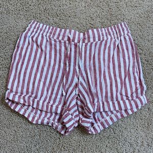 Mid-Rise Linen-Blend Shorts